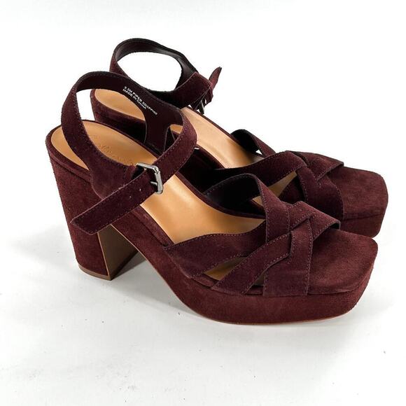 Splendid Piper Heel Women's Sandals in Burgundy - Picture 5 of 7